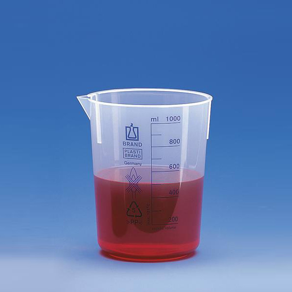 Brand普兰德 烧杯 低型 PP材质 蓝色刻度 250ml （89448）